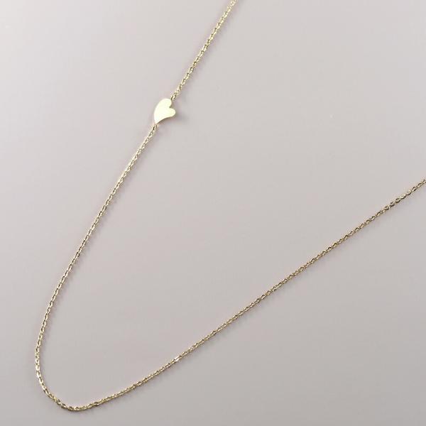 ネックレス レディース K10 K18 プレゼント ハート ギフト 女性 シンプル かわいい おしゃれ チェーンネックレス 金属アレルギーの画像