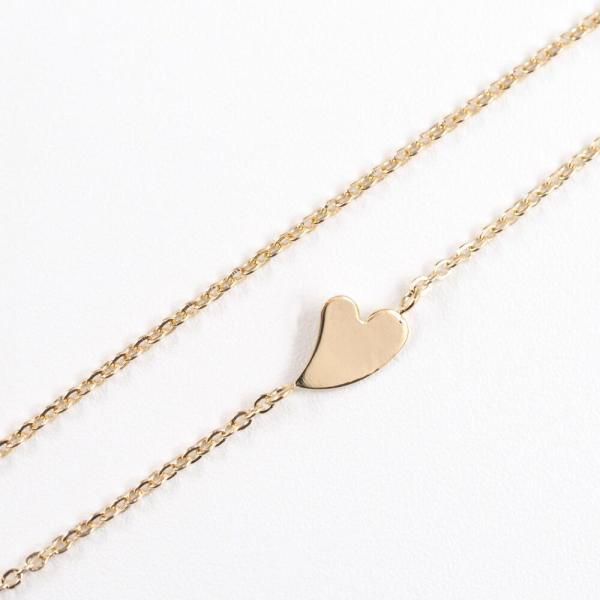ネックレス レディース K10 K18 プレゼント ハート ギフト 女性 シンプル かわいい おしゃれ チェーンネックレス 金属アレルギーの画像