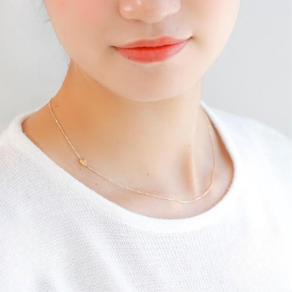 ネックレス レディース K10 K18 プレゼント ハート ギフト 女性 シンプル かわいい おしゃれ チェーンネックレス 金属アレルギーの画像
