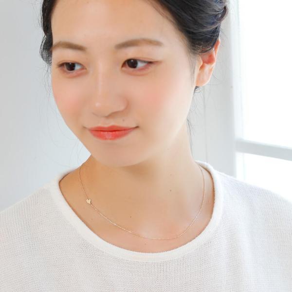 ネックレス レディース K10 K18 プレゼント ハート ギフト 女性 シンプル かわいい おしゃれ チェーンネックレス 金属アレルギーの画像