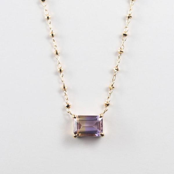 アメトリン ネックレス k10  10k 10金 角  カラーストーン シンプル プレゼントの画像