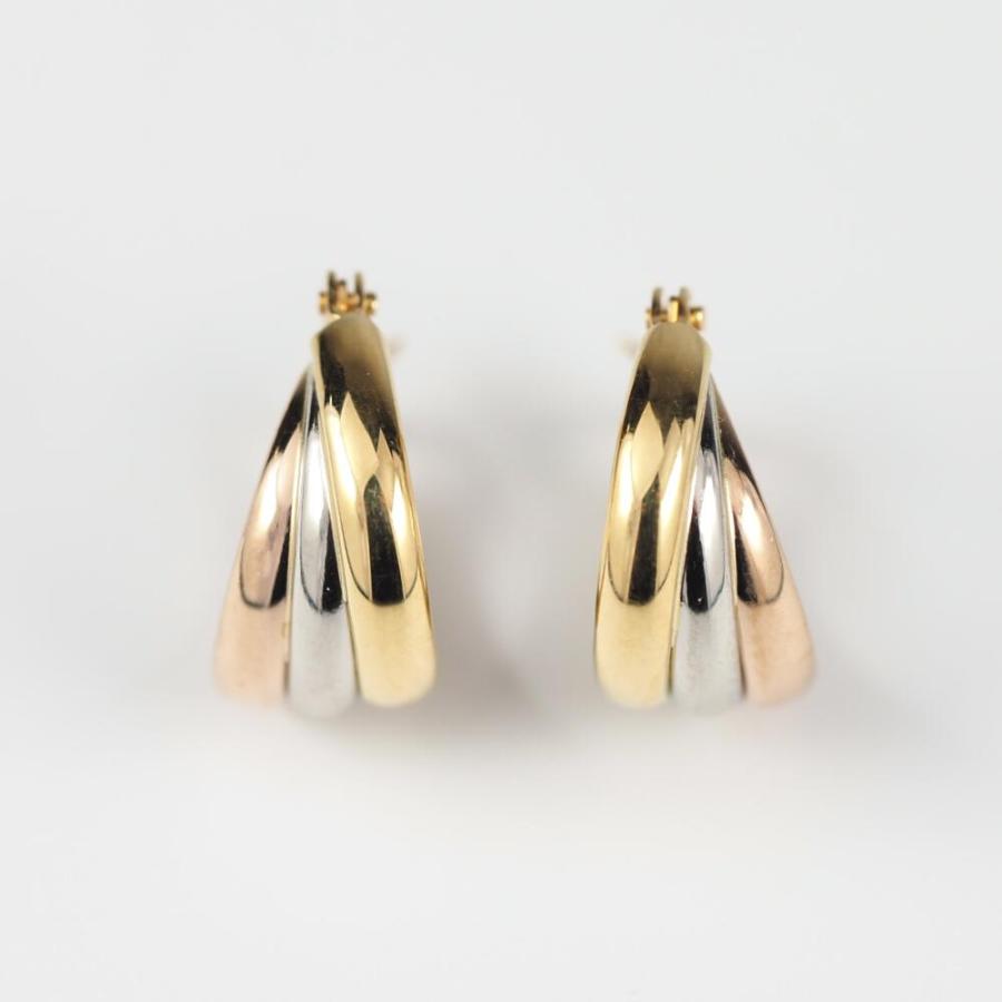 ピアス 金 K18 18金 18k PT pt フープピアス ゴールドピアス  ゴールド プラチナ 地金 コンビ 2色 シンプル 普段使い 小ぶり キャッチレス 遮断 |  | 01