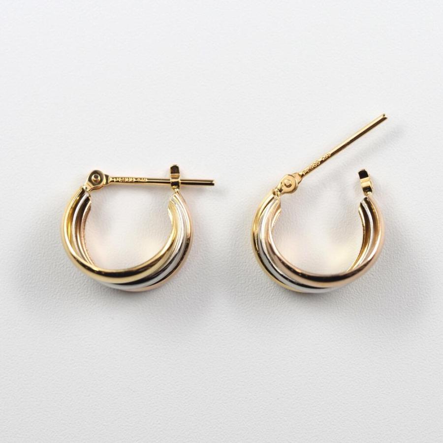 ピアス 金 K18 18金 18k PT pt フープピアス ゴールドピアス  ゴールド プラチナ 地金 コンビ 2色 シンプル 普段使い 小ぶり キャッチレス 遮断 |  | 03