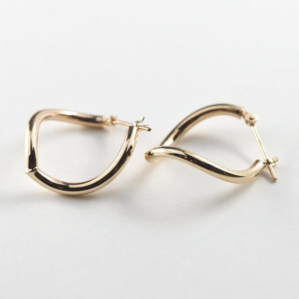 フープピアス レディース K10 ひねり ゴールドピアス 人気 シンプル おしゃれ ピアス プレゼント 女性 |  | 05