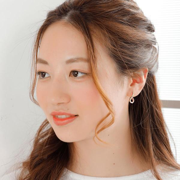 フープピアス レディース K10 ひねり ゴールドピアス 人気 シンプル おしゃれ ピアス プレゼント 女性の画像