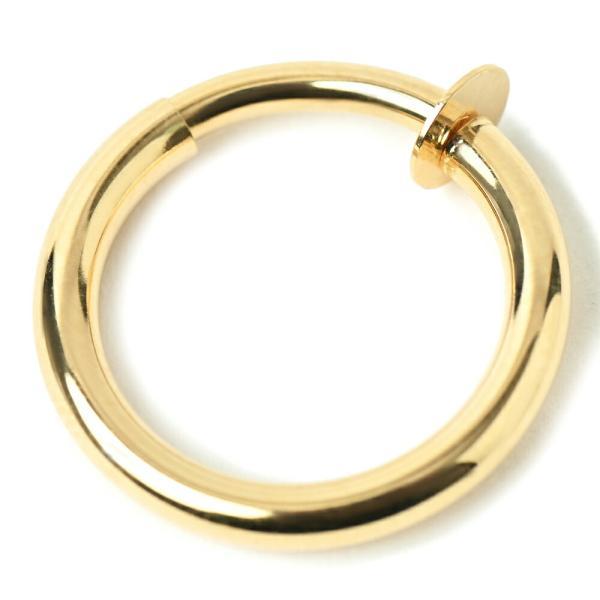 フープ イヤリング 18金 太さ2mm×直径15mm k18 シンプル 人気 痛くない ピアスみたい 地金 ノンホールピアス 丸 輪っかの画像