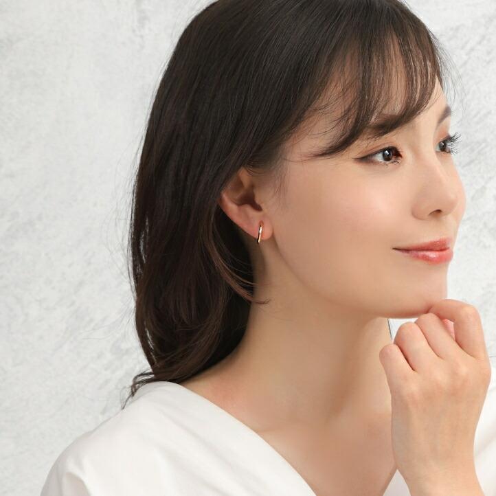 フープ イヤリング 18金 太さ2mm×直径15mm k18 シンプル 人気 痛くない 