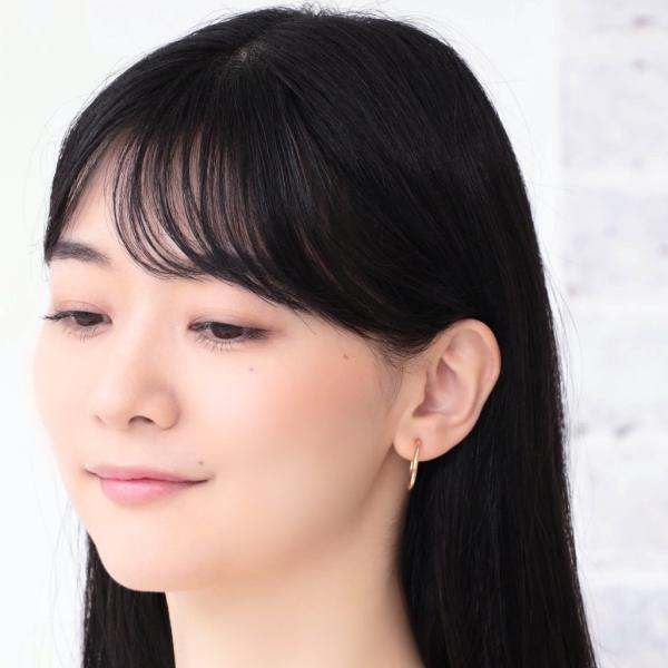 フープイヤリング 18k 大きめ ノンホールピアス シンプル 地金 パイプ 太さ2mm×直径20mm |  | 04