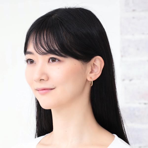 フープイヤリング 18k 大きめ レディース ノンホールピアス シンプル 地金 パイプ 太さ2mm×直径20mm マット 艶なし |  | 03