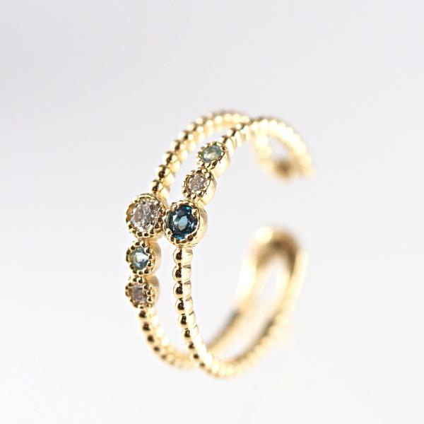 イヤーカフ 18金 レディース K18 イヤリング 片耳用 ダイヤモンド ブルートパーズ人気 流行 トレンド おしゃれ 女性 |  | 02