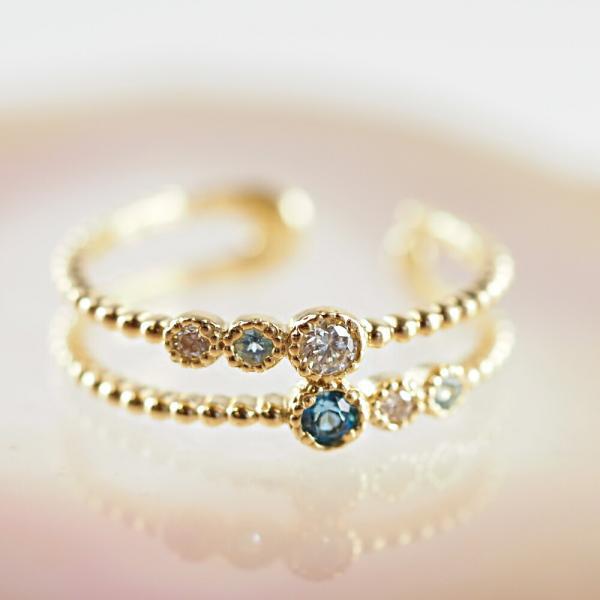 イヤーカフ 18金 レディース K18 イヤリング 片耳用 ダイヤモンド ブルートパーズ人気 流行 トレンド おしゃれ 女性 |  | 03