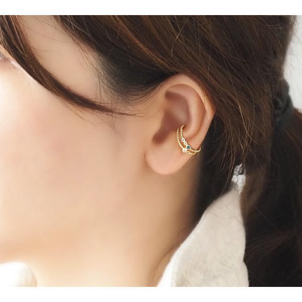 イヤーカフ 18金 レディース K18 イヤリング 片耳用 ダイヤモンド ブルートパーズ人気 流行 トレンド おしゃれ 女性 |  | 06