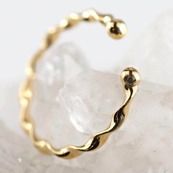 イヤーカフ K18 k18 イヤカフ イヤリング 片耳用 地金 地金のみ シンプル 人気 流行 トレンド おしゃれ 女性  片耳用 ゴールド |  | 02