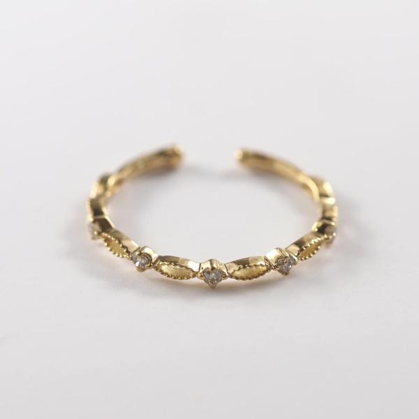 イヤーカフ 18金 K18 18k 天然石 30代 40代 50代 イヤリング ダイヤモンド かわいい 人気 おしゃれ 女性  片耳用 ゴールド |  | 03