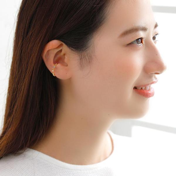 イヤーカフ 18金 K18 イヤリング 片耳用 ダイヤモンド ブルートパーズ 人気 おしゃれ 女性 |  | 02