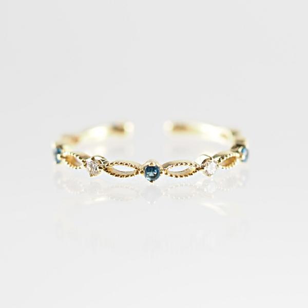 イヤーカフ 18金 K18 イヤリング 片耳用 ダイヤモンド ブルートパーズ 人気 おしゃれ 女性 |  | 04