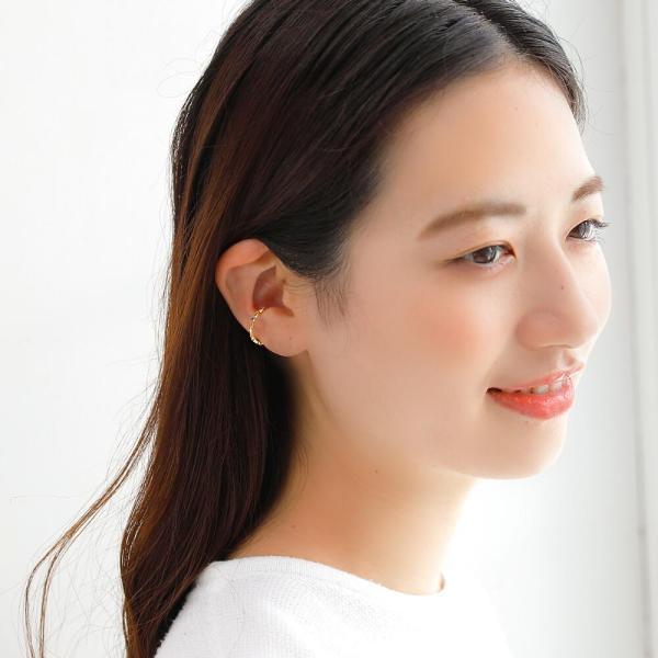 イヤーカフ 18金 K18 イヤリング 片耳用 ダイヤモンド ブルートパーズ 人気 おしゃれ 女性 |  | 06