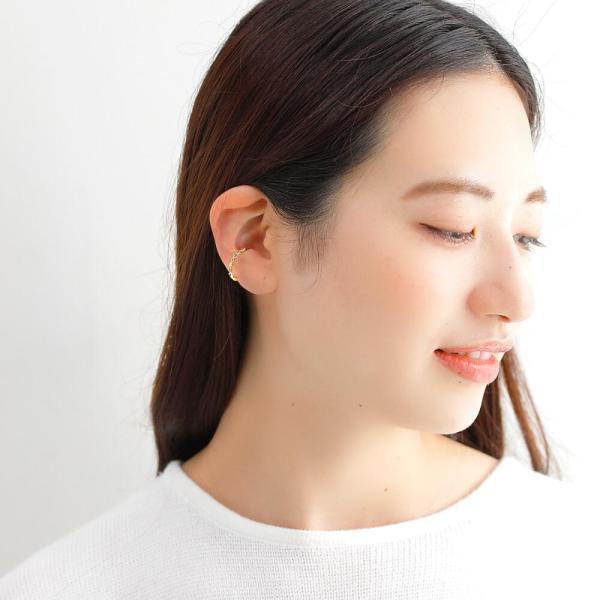 イヤーカフ 18金 K18 イヤリング 片耳用 ダイヤモンド ブルートパーズ 人気 おしゃれ 女性 |  | 07