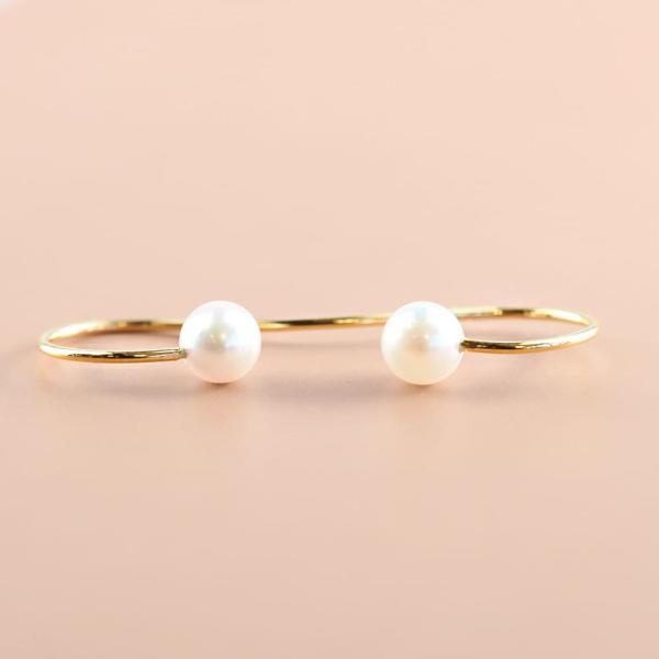 イヤーカフ 18金 k18 パール イヤーラップカフ イヤカフ 耳にかける 被せる あこやパール 真珠 シンプル |  | 03