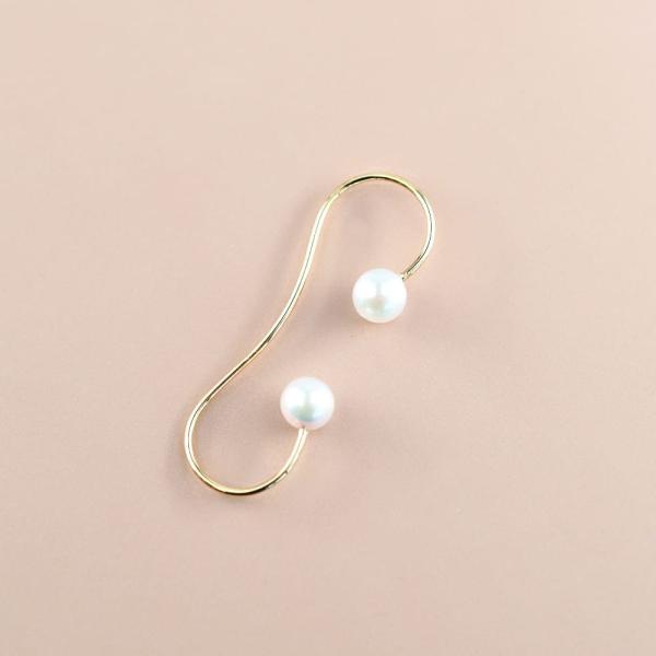イヤーカフ 18金 k18 パール イヤーラップカフ イヤカフ 耳にかける 被せる あこやパール 真珠 シンプル |  | 05