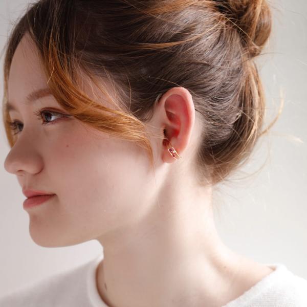 美品☆K18WG☆高品質ダイヤ0.3ct☆二連風リング☆イヤーカフ ダイヤ イヤーカフ イヤカフ 天然 ダイヤモンド 0.19ct K18 18金