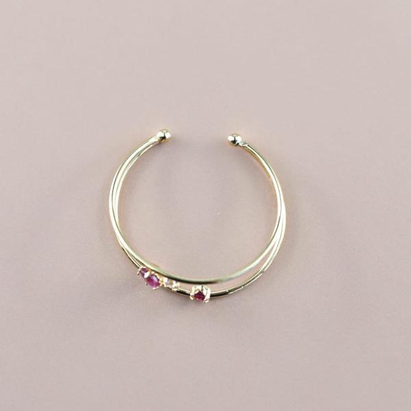 イヤーカフ 18金  K18 18k シンプル ルビー 7月誕生石 ダイヤモンド ブランド プレゼント イヤカフ イヤリング 片耳用 |  | 06