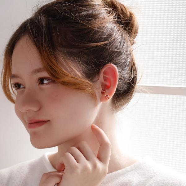 イヤーカフ 18金  K18 18k シンプル ルビー 7月誕生石 ダイヤモンド ブランド プレゼント イヤカフ イヤリング 片耳用 |  | 07