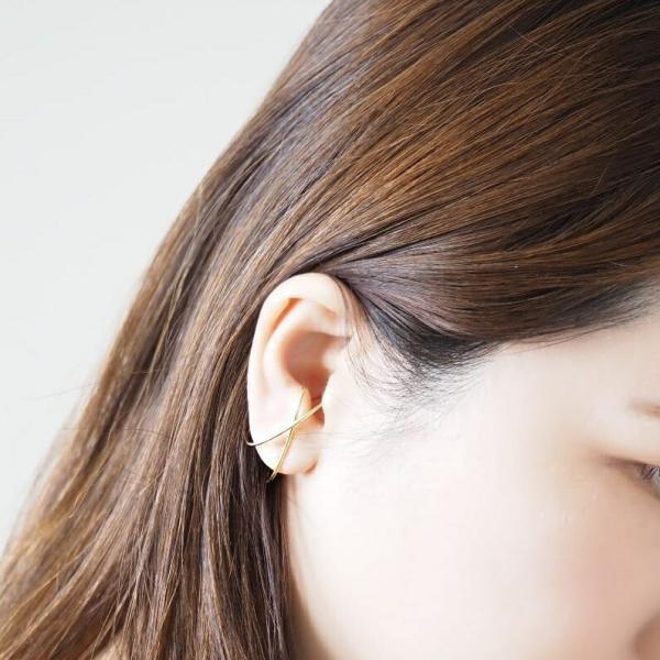 イヤーカフ 18金 シンプル K18 18k  おしゃれ ブランド 女性 プレゼント イヤカフ イヤリング 片耳用 |  | 02