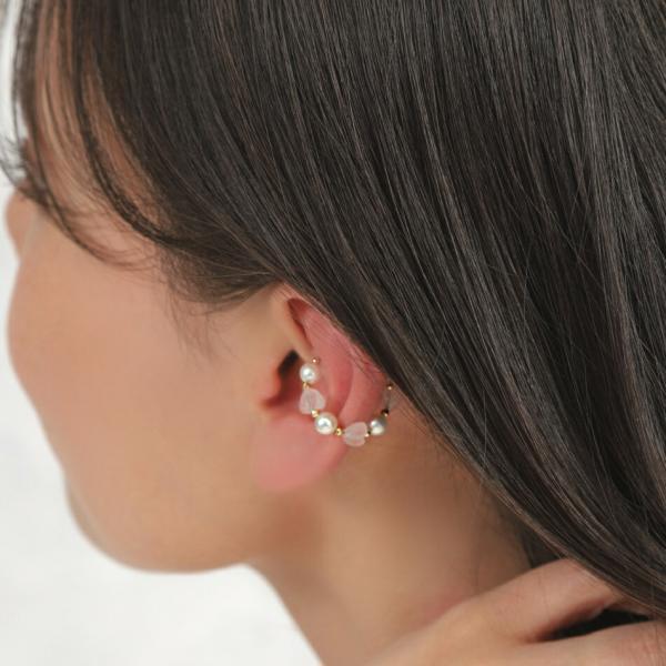 イヤーカフ K18 18k 18金 パール アコヤパール ローズクォーツ ディース ジュエリー アクセサリー ハート プレゼント |  | 06