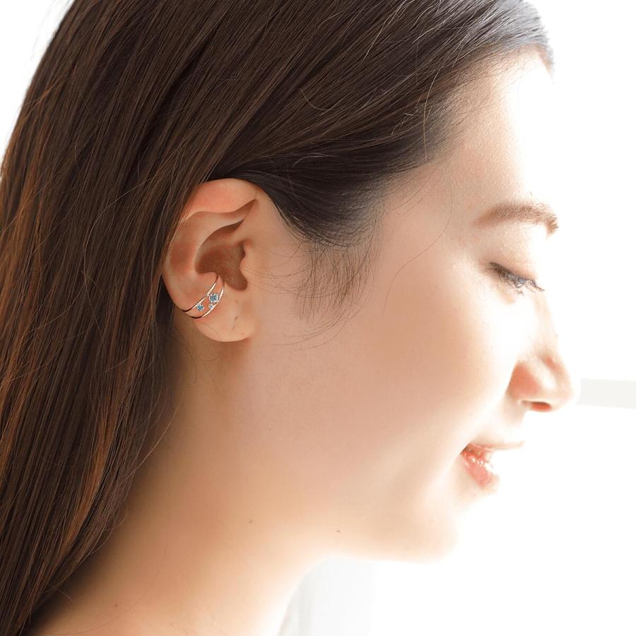 イヤーカフ K18 18k 金 イヤカフ タンザナイト エメラルド ブルートパーズ カラーストーン 人気 トレンド おしゃれ ブランド 女性 プレゼント ゴールドの画像