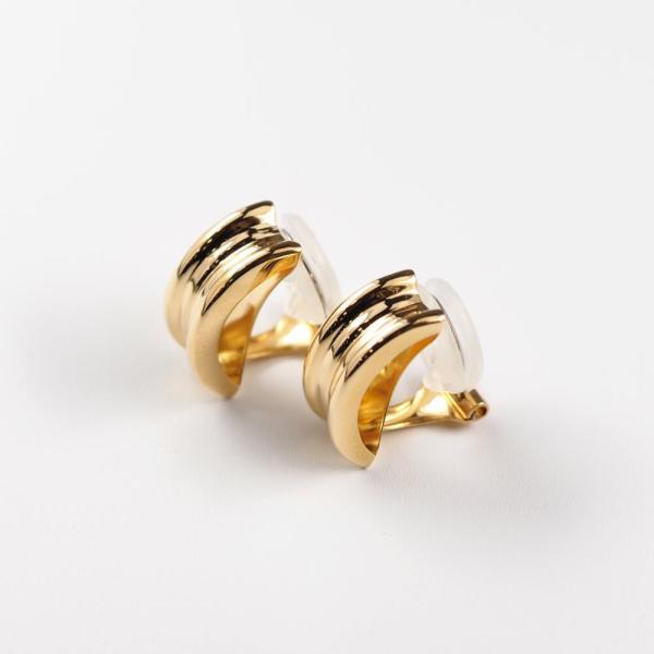 18金 K18 イヤリング 18k ゴールド ボリューム 大ぶり シンプル 角