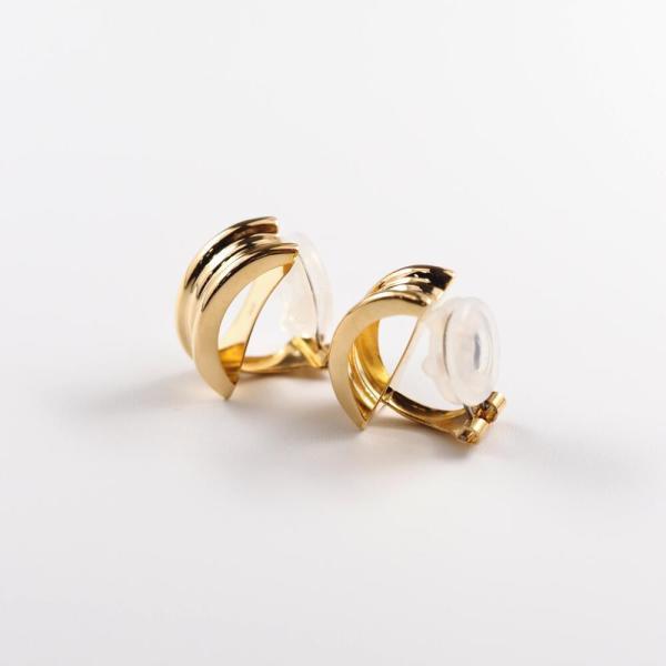 18金 K18 イヤリング 18k ゴールド ボリューム 大ぶり シンプル 角