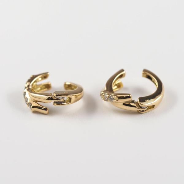 イヤリング ダイヤモンド ダイヤ レディース 地金 18金 K18 ピアス k18 はさむ  ゴールド 中折れイヤリング |  | 03