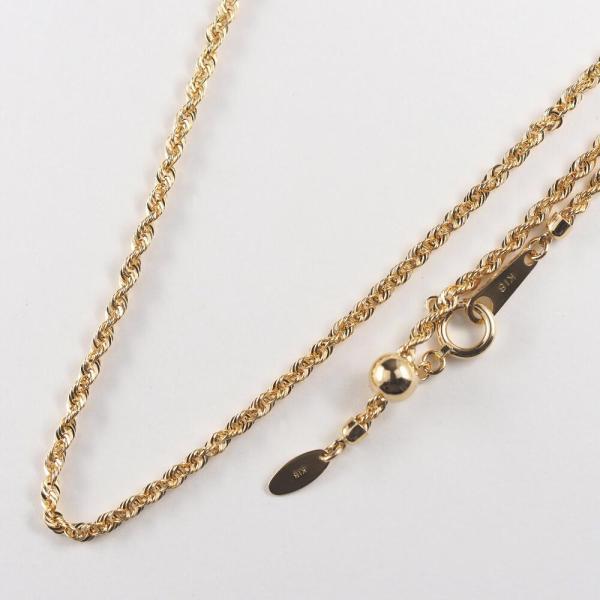 太め ロープ チェーン 50cm ネックレス シャイニー 18金 レディース