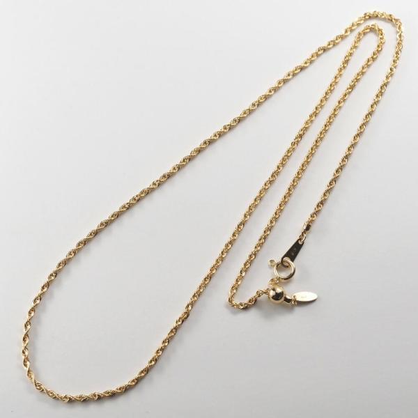 爆買 太め ロープ チェーン 50cm ネックレス シャイニー 18金