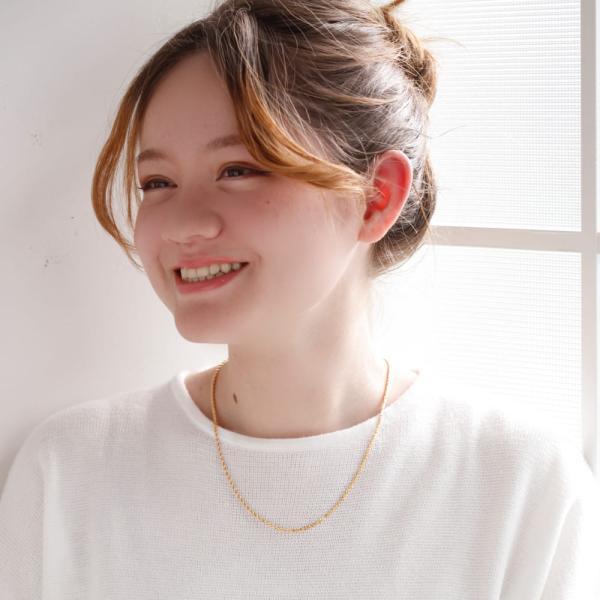 太め ロープ チェーン 50cm ネックレス シャイニー 18金 レディース