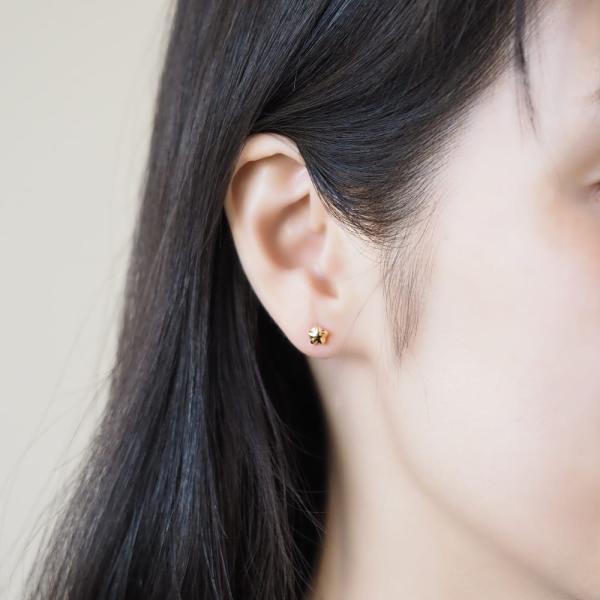 K18 星 スター ほし 5mm ピアス 18k 18金 ゴールド ぷっくり 普段使い 使いやすい シンプル レディース プレゼント ギフトの画像