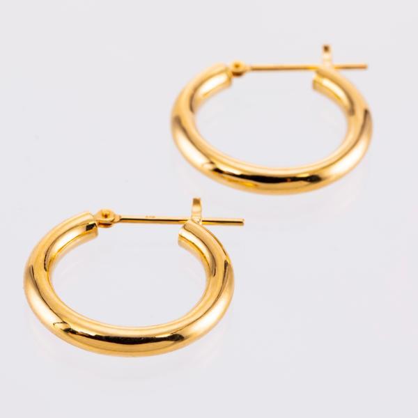 フープピアス 18k K18 18金 太め 太い 金属アレルギー 中折れ パイプ 太さ3mm×直径20mm シームレス ピアス 輪っか おすすめ 軽い 人気 プレゼント |  | 03