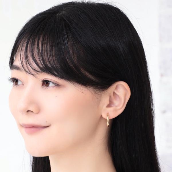 フープピアス 18k K18 18金 太め 太い 金属アレルギー 中折れ パイプ 太さ3mm×直径20mm シームレス ピアス 輪っか おすすめ 軽い 人気 プレゼント |  | 04