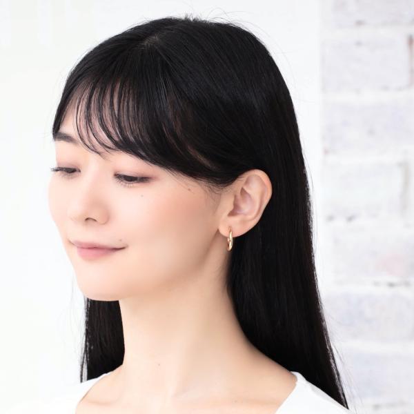 フープピアス 18k K18 18金 太め 太い 金属アレルギー 中折れ パイプ 太さ3mm×直径20mm シームレス ピアス 輪っか おすすめ 軽い 人気 プレゼント |  | 05