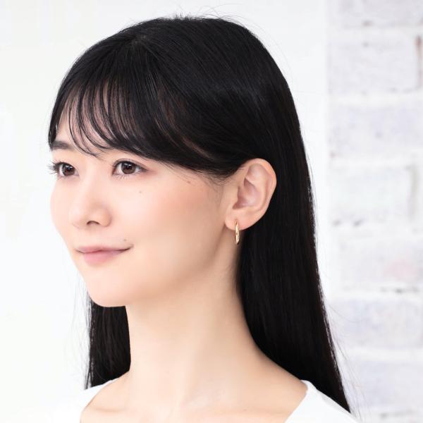 フープピアス 18k K18 18金 太め 太い 金属アレルギー 中折れ パイプ 太さ3mm×直径20mm シームレス ピアス 輪っか おすすめ 軽い 人気 プレゼント |  | 06