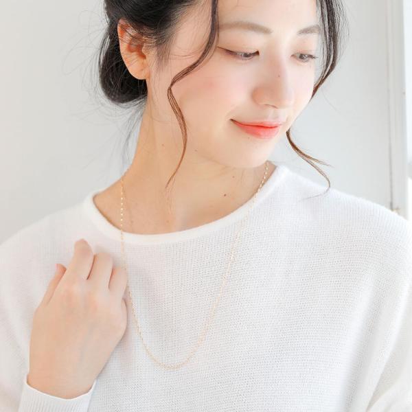 ロングネックレス k18 60cm 18金 チェーンネックレス ネックレス シンプル ゴールド プレゼント 女性の画像