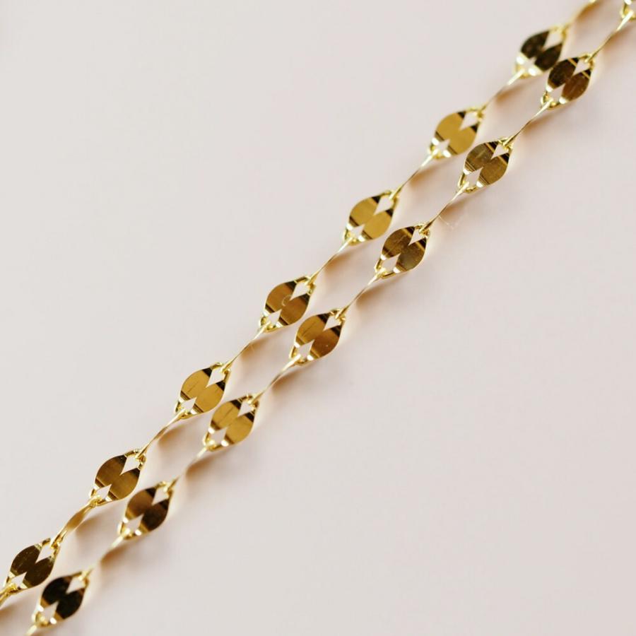 24金ネックレス レディース 純金 ネックレス チェーン ゴールド  k24 2連 ツイントップ ペタル プレゼント 女性 |  | 04