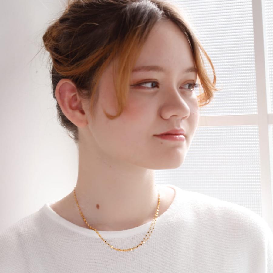 24金ネックレス レディース 純金 ネックレス チェーン ゴールド  k24 2連 ツイントップ ペタル プレゼント 女性 |  | 07