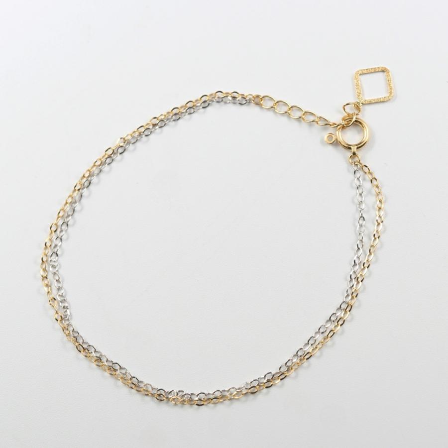 k18 K18WG 2連 ゴールド チェーン ブレスレット シンプル レディース ブレス 18k 18金 地金 オフィシャル イエローゴールド ホワイトゴールド |  | 03