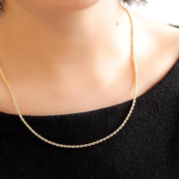 18Kゴールド 編み込みネックレス約50cm ゴールド チェーン ネックレス 喜平 幅約2.8mm 50cm シルバー