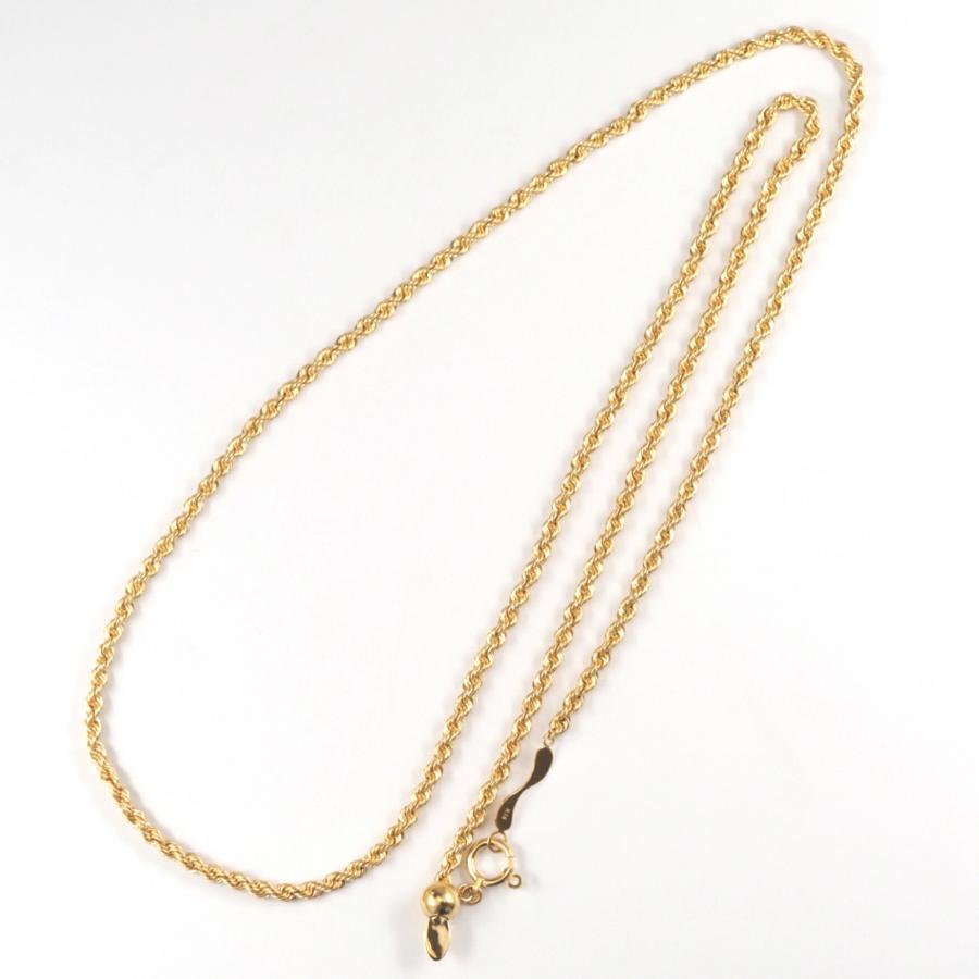 爆買 太め ロープ チェーン 50cm ネックレス 18金 レディース メンズ