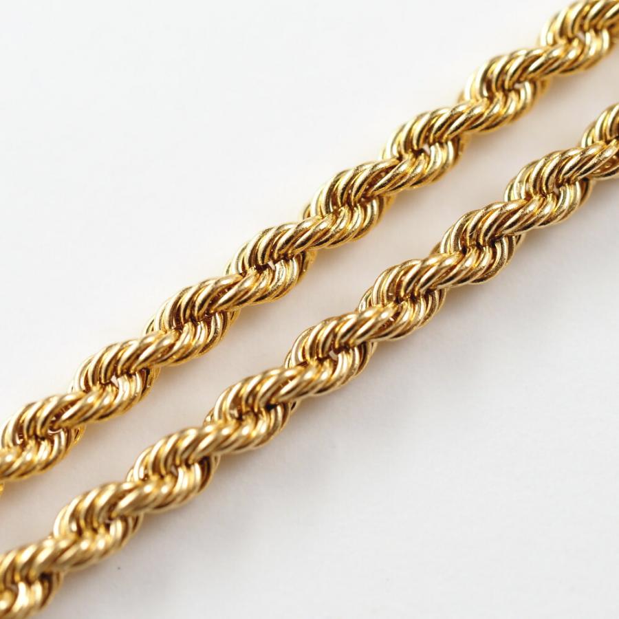 太め ロープ チェーン 50cm ネックレス 18金 レディース メンズ 長い