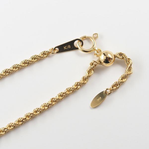 爆買  太め ロープ チェーン 50cm ネックレス 18金 レディース メンズ 長い 長め k18 18k ゴールドチェーン スライド |  | 05