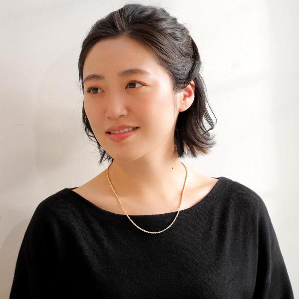 太め ロープ チェーン 50cm ネックレス 18金 レディース メンズ 長い